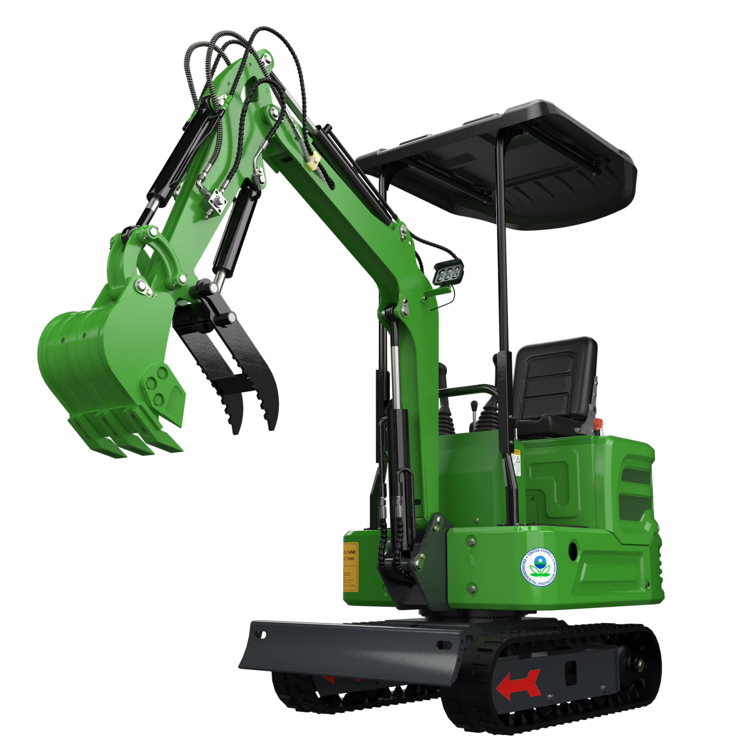 MachPro Mini Excavator, 1.2 Tons Crawler Digger with 13.5 HP B&S Engine, Hydraulic Thumb Clamp, Buckets, Work for Farm,Garden, Construction Orange