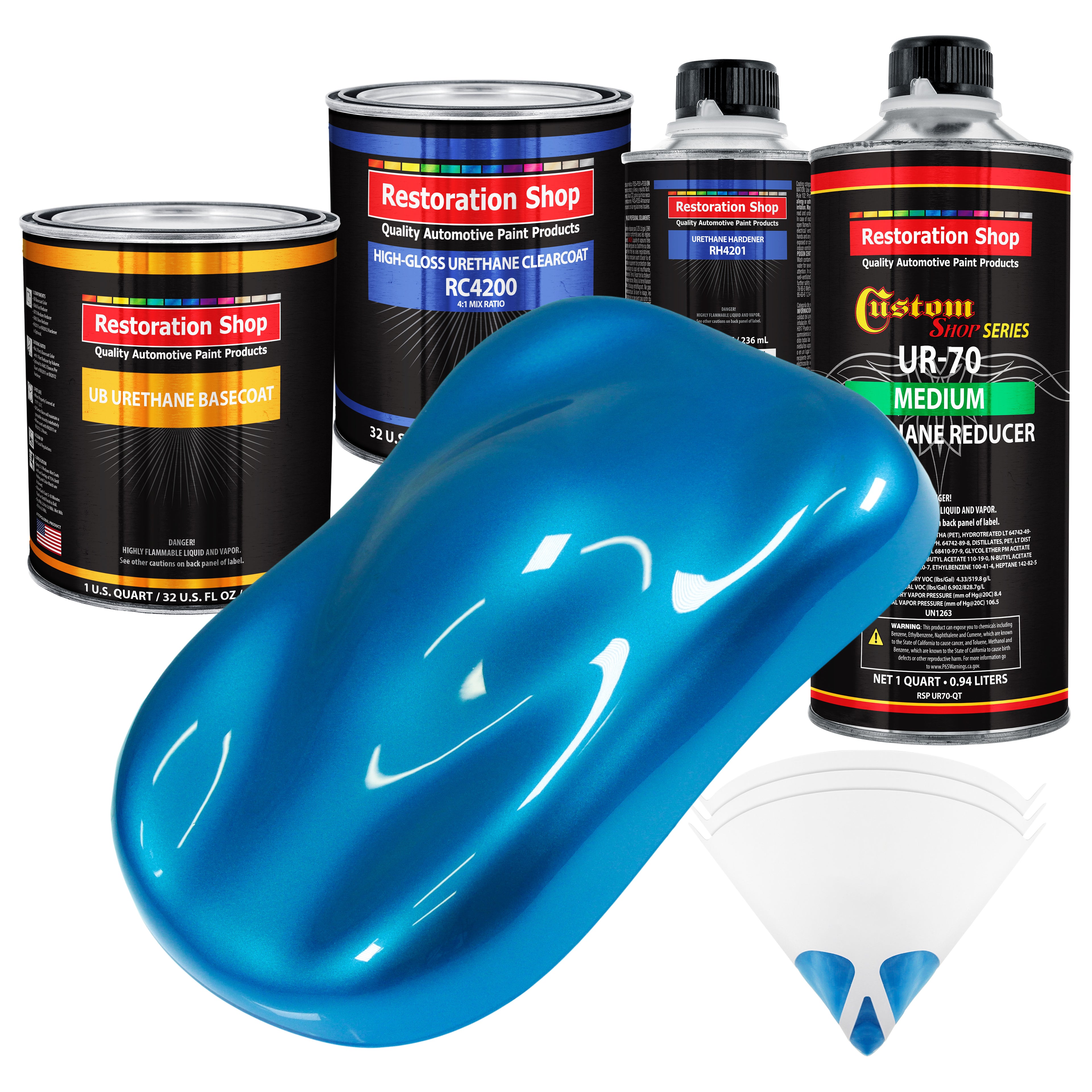 Intense Blue Metallic Quart URETHANE BASECOAT CLEARCOAT Car Auto Body Paint Kit