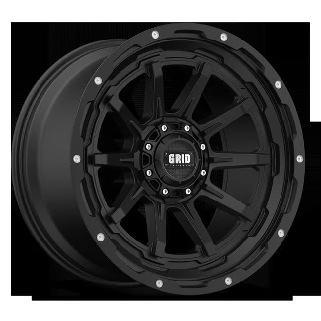 Grid Wheels G189237B8 18 x 9 in. 6 x 135 mm Bolt Pattern, 0 mm Offset & 108 mm Center Bore GD17 Series Matte Black Wheel