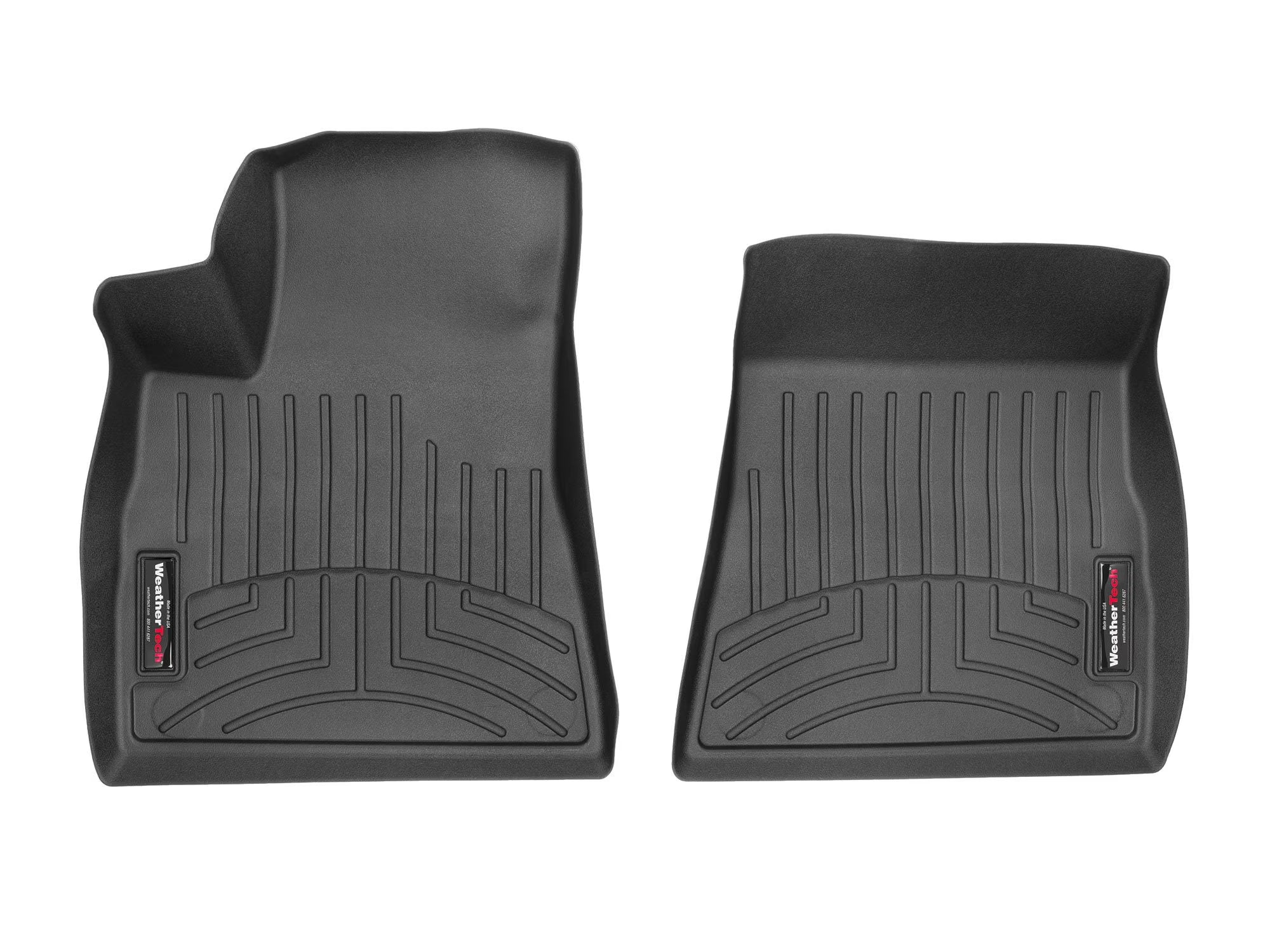 WeatherTech Custom Fit FloorLiners compatible with 2017-2023 Tesla Model 3 - 1st Row (Driver & Passenger), Black