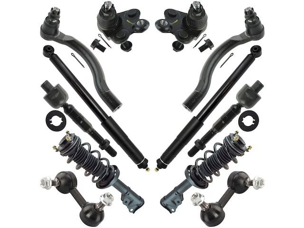Front and Rear Shock Strut Coil Spring Ball Joint Kit 12 Piece - Compatible with 2006 - 2011 Honda Civic Sedan 2007 2008 2009 2010