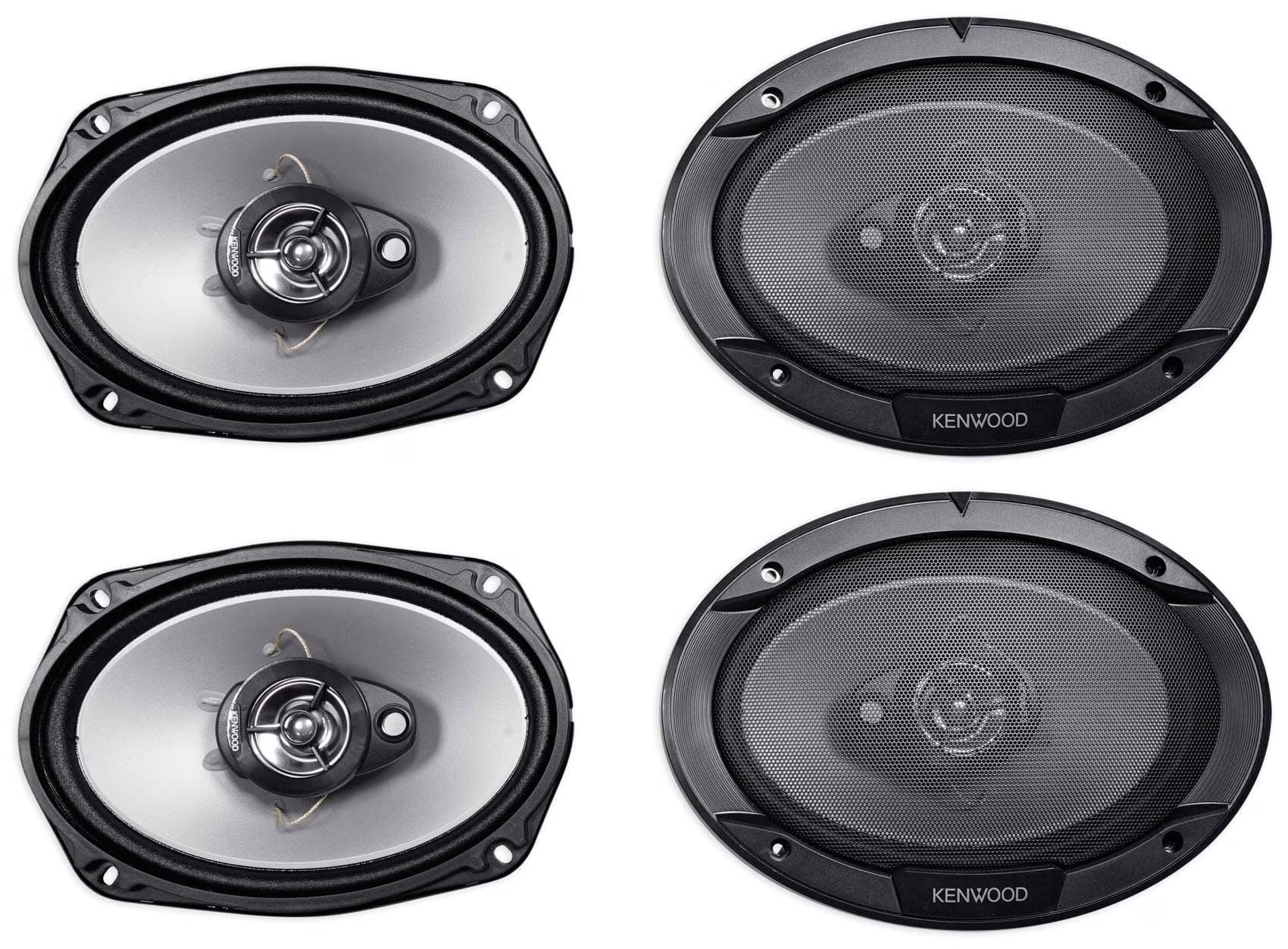 (4) Kenwood KFC-6966S 1600 Watt 6x9  3-Way Car Stereo Speakers
