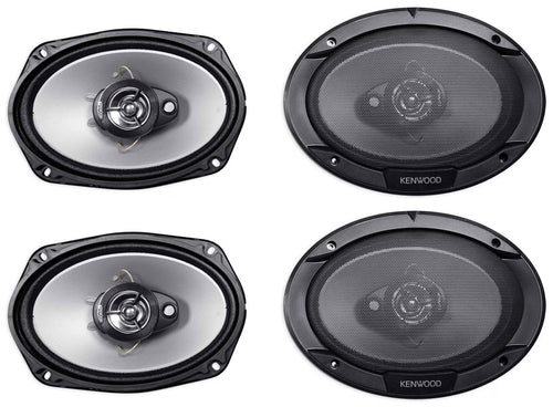 (4) Kenwood KFC-6966S 1600 Watt 6x9  3-Way Car Stereo Speakers