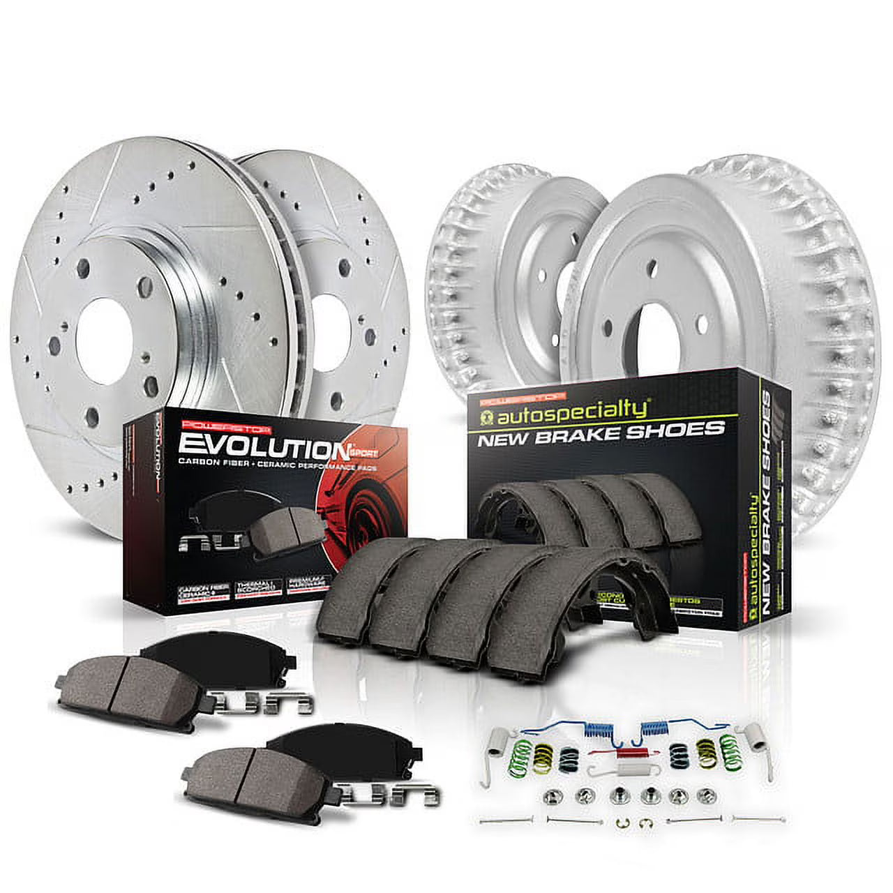 PowerStop Front and Rear Z23 Evolution Sport Brake Pad Rotor Drum and Shoe Kit Fits: BUICK GMC OLDSMOBILE Select Models K15045DK