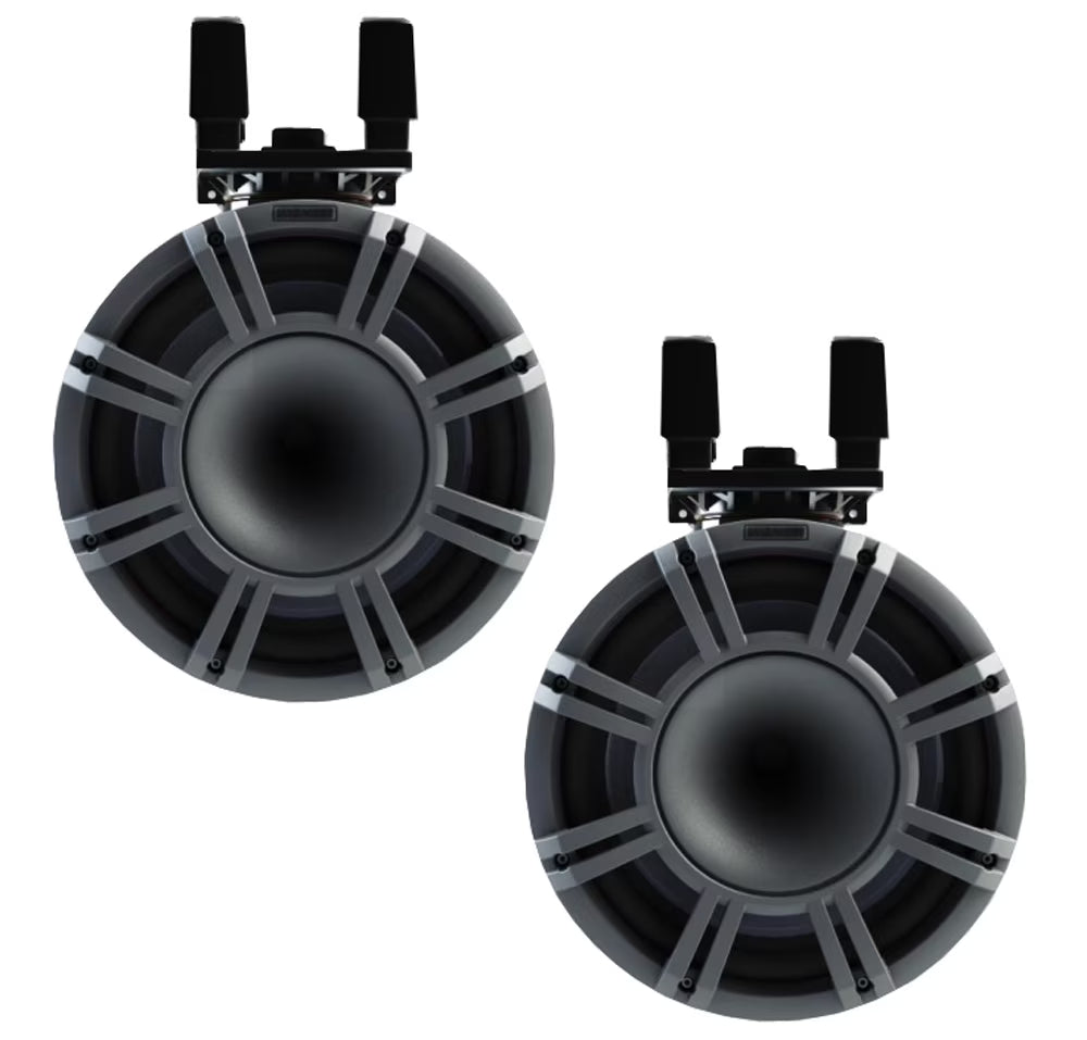 Kicker KMTC9 Marine Audio Charcoal 9  Speaker Boat Tower Horn Pair 44KMTC94C New