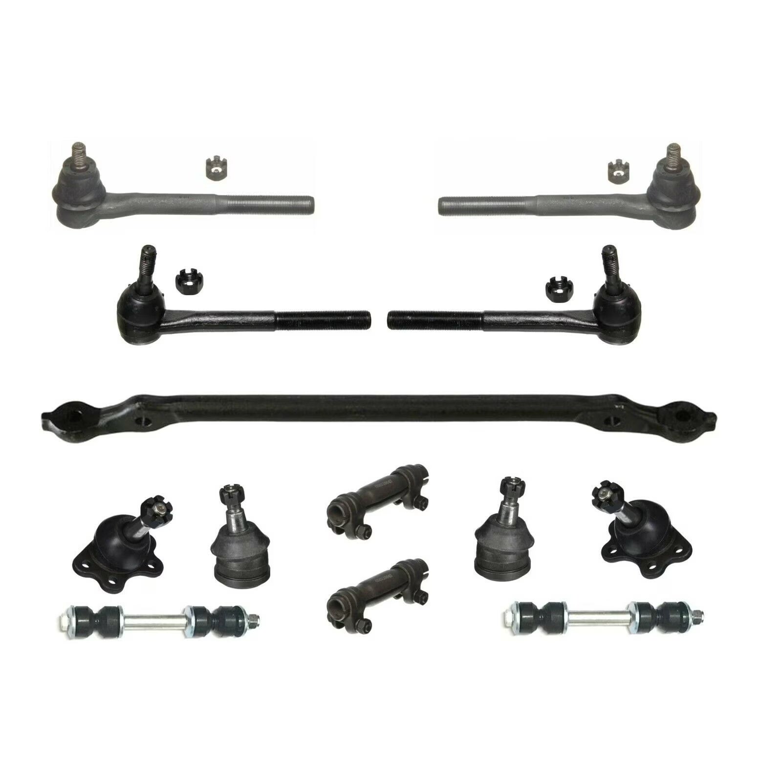 13 Pc Complete Front Suspension Kit Center Link Tie Rod Ends Adjusting Sleeves Upper Lower Ball Joints Fits select: 1992-1999 CHEVROLET GMT-400, 1995-2000 CHEVROLET TAHOE