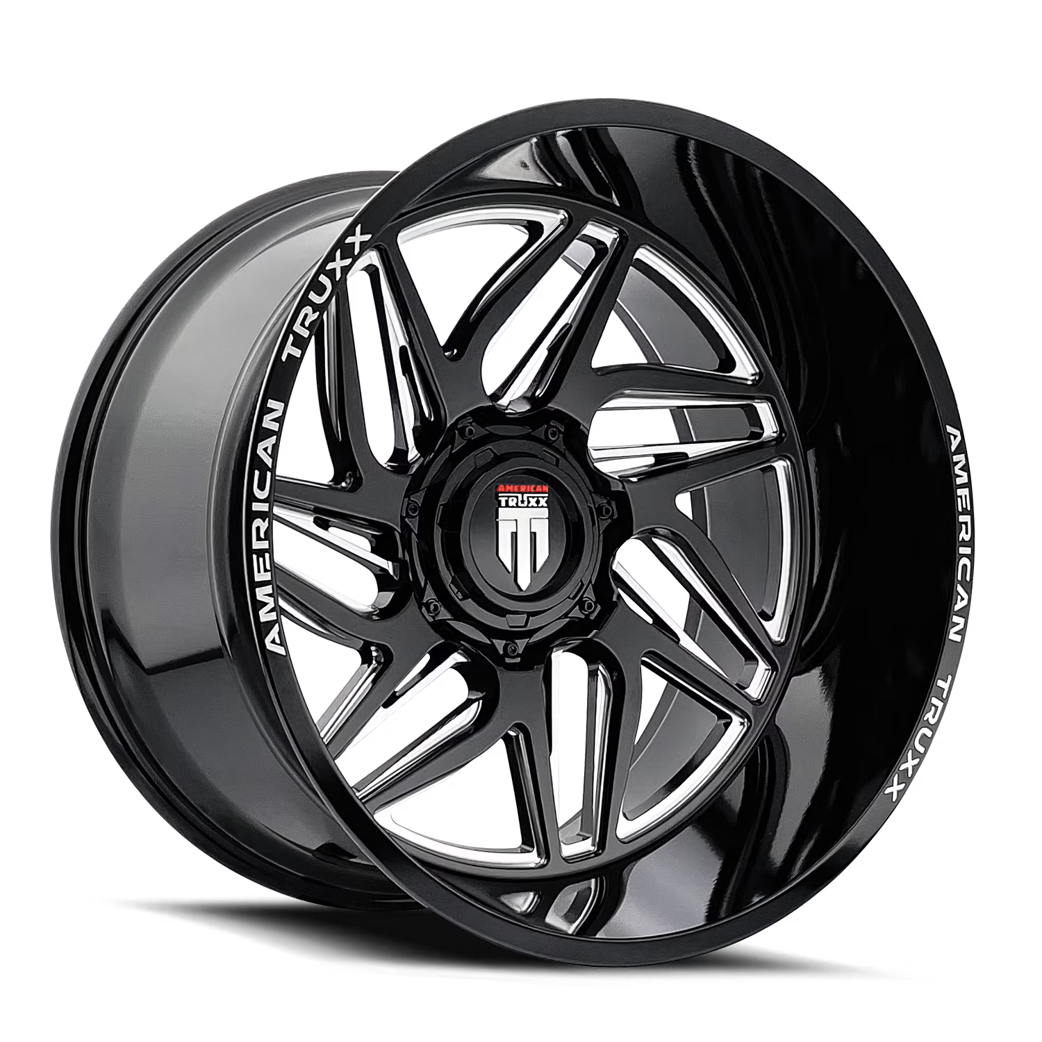 24x14 American Truxx AT1917 Goliath Black/Milled Wheel 8x170 (-76mm)