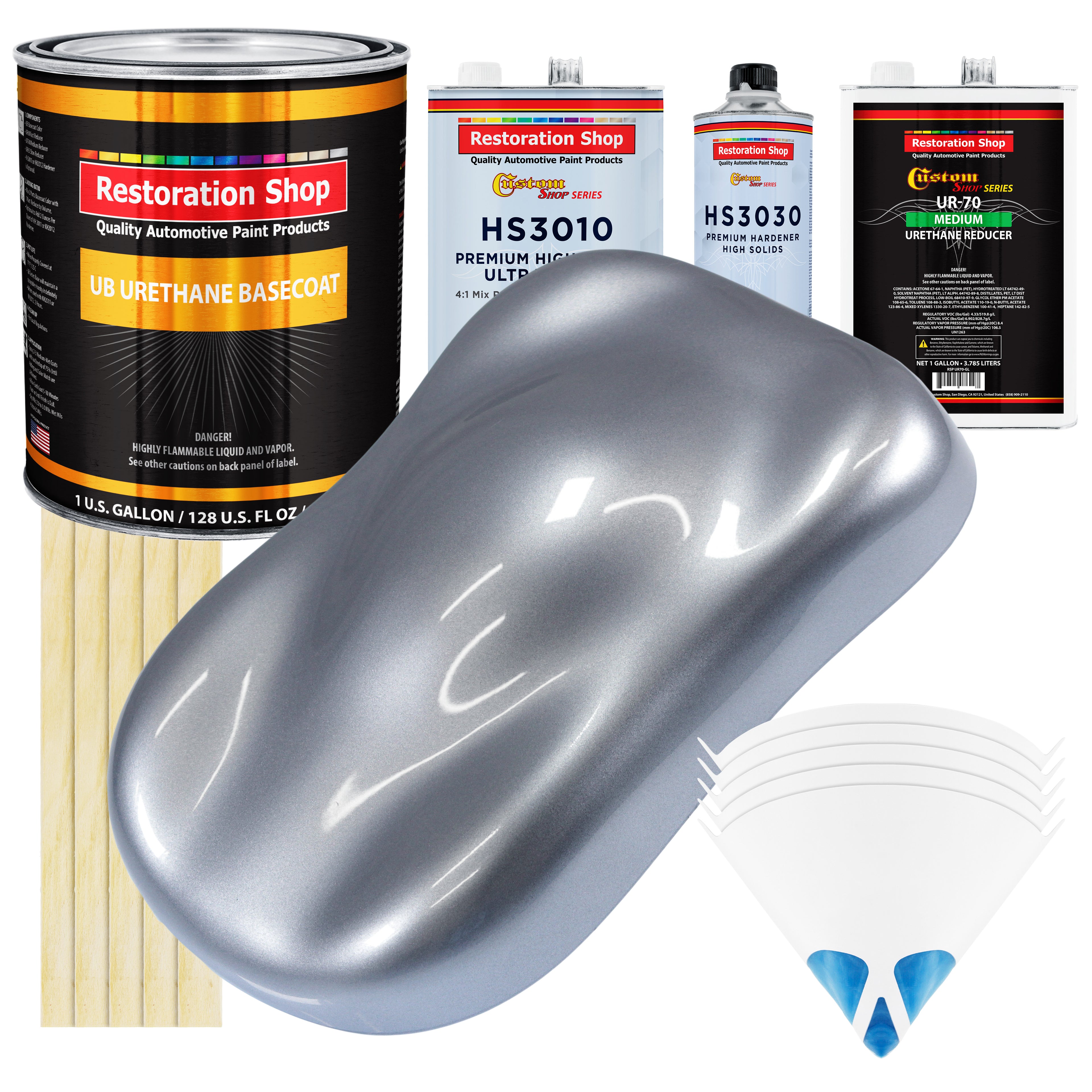 Cool Gray Metallic Premium Gallon Kit URETHANE BASECOAT Car Auto Paint Kit