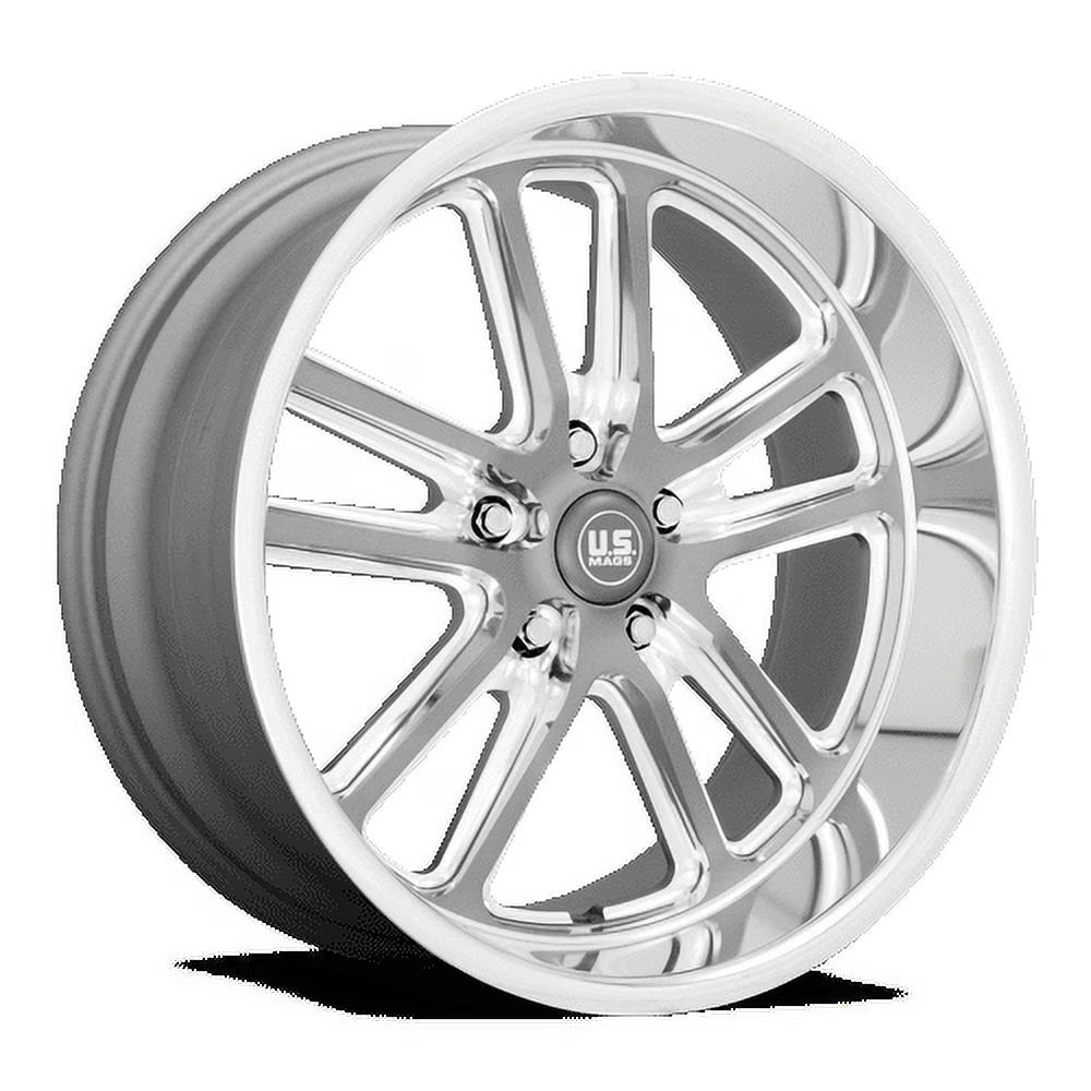 US Mag 1PC Aluminum Rim U130 BULLET 17X8in Textured Gun Metal with Milled Edges Finish, U13017806545