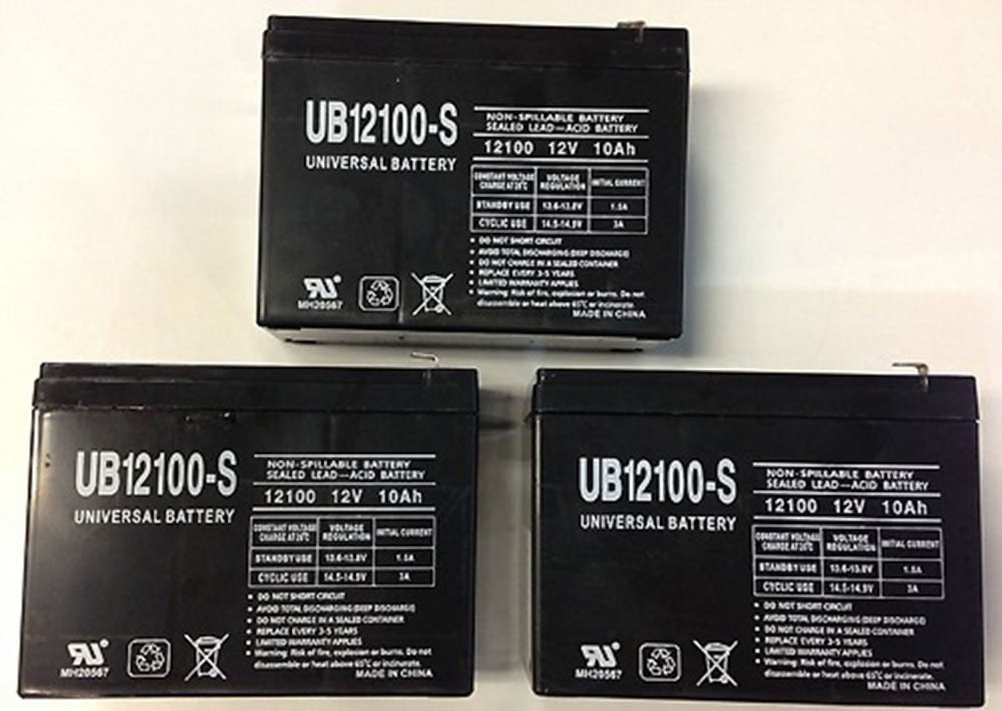 SEALED LEAD ACID BATTERIES 12V 10AH UB12100S - ELECTRIC SCOOTER BATTERY - 3 Pack