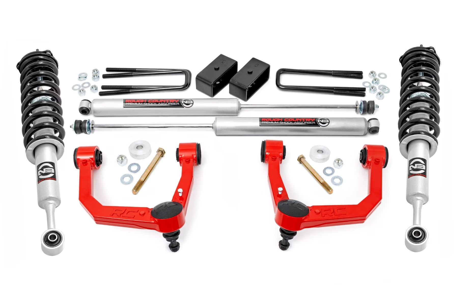 Rough Country 3.5  Bolt-On Lift Kit w/N3 Struts for 2005-2023 Tacoma - 74231RED