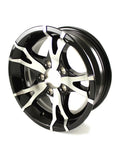 14X5.5 5-Lug on 4.5  Aluminum T07 Trailer Wheel - Black - T07-45545BM