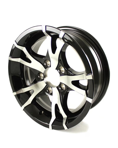 14X5.5 5-Lug on 4.5  Aluminum T07 Trailer Wheel - Black - T07-45545BM
