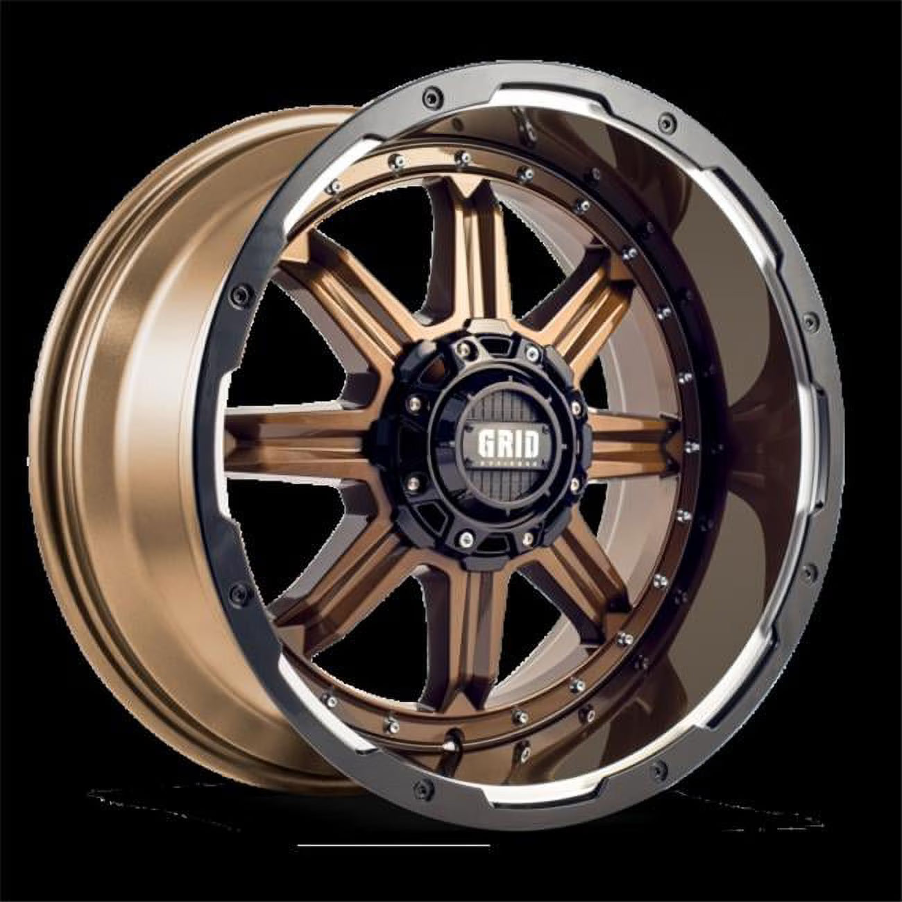 117988R152 17 x 9.0 in. 8 x 180 Bolt Pattern 15 Offset 124.2 mm Center Bore GD10 Gloss Bronze & Black Wheel for 1999-2013 GMC Sierra 2500