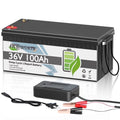 36V 100Ah LiFePO4 Battery,for Golf Carts,RV,Marine,Trolling Motor,Camper,200A BMS,15000+Deep Cycles,TCBWORTH Lithium Batteries,10 Years Lifetime