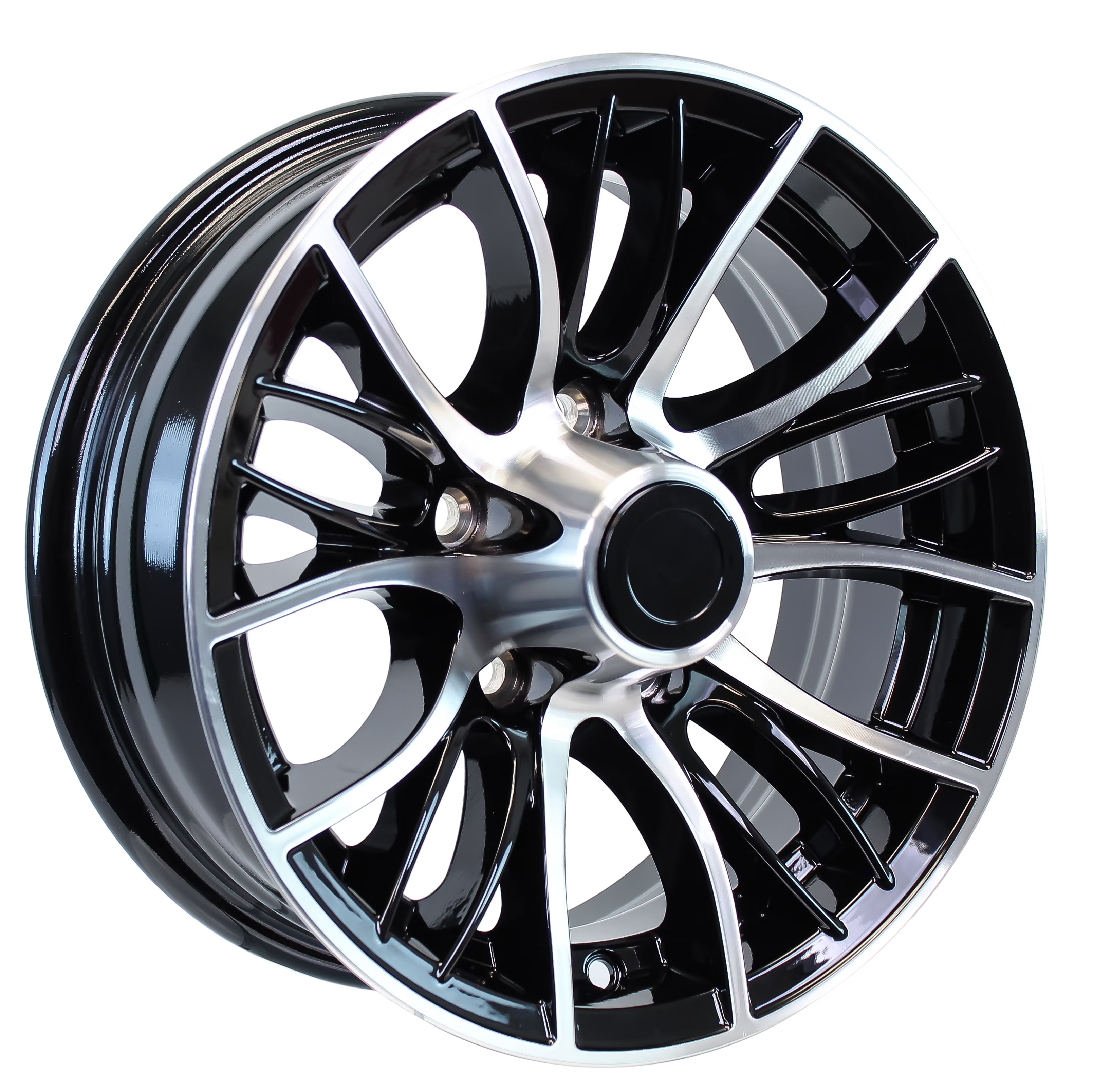 eCustomrim Aluminum Trailer Wheel 14X5.5 14  Black Evolution 5 Lug On 4.5  Center Rim