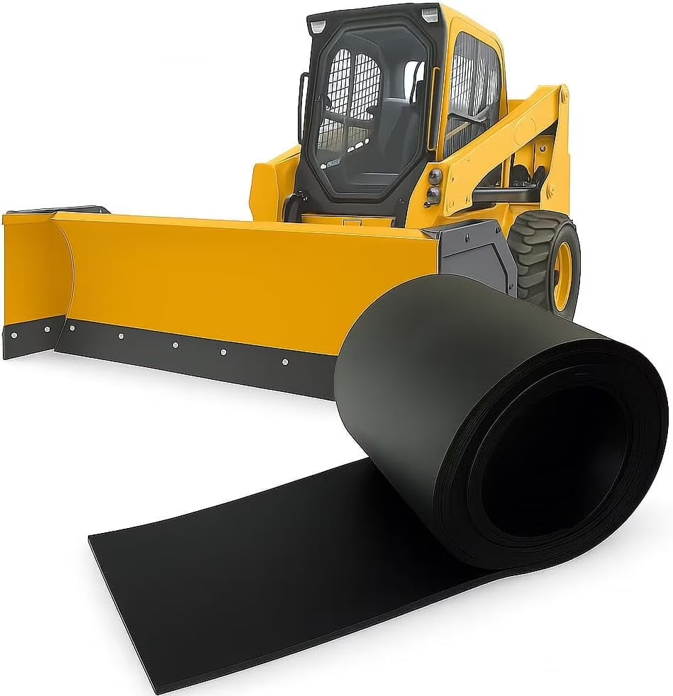 SIMOND STORE-Rubber Snow Plow Cutting Edge Heavy Duty 120  x 6  x 1  Snow Plow Deflector Smooth & Surface Safe Snow Clearing Fit for ATV, Tractors-Skid Steers & UTVs Rubber Cutting Edge for Snow Plow