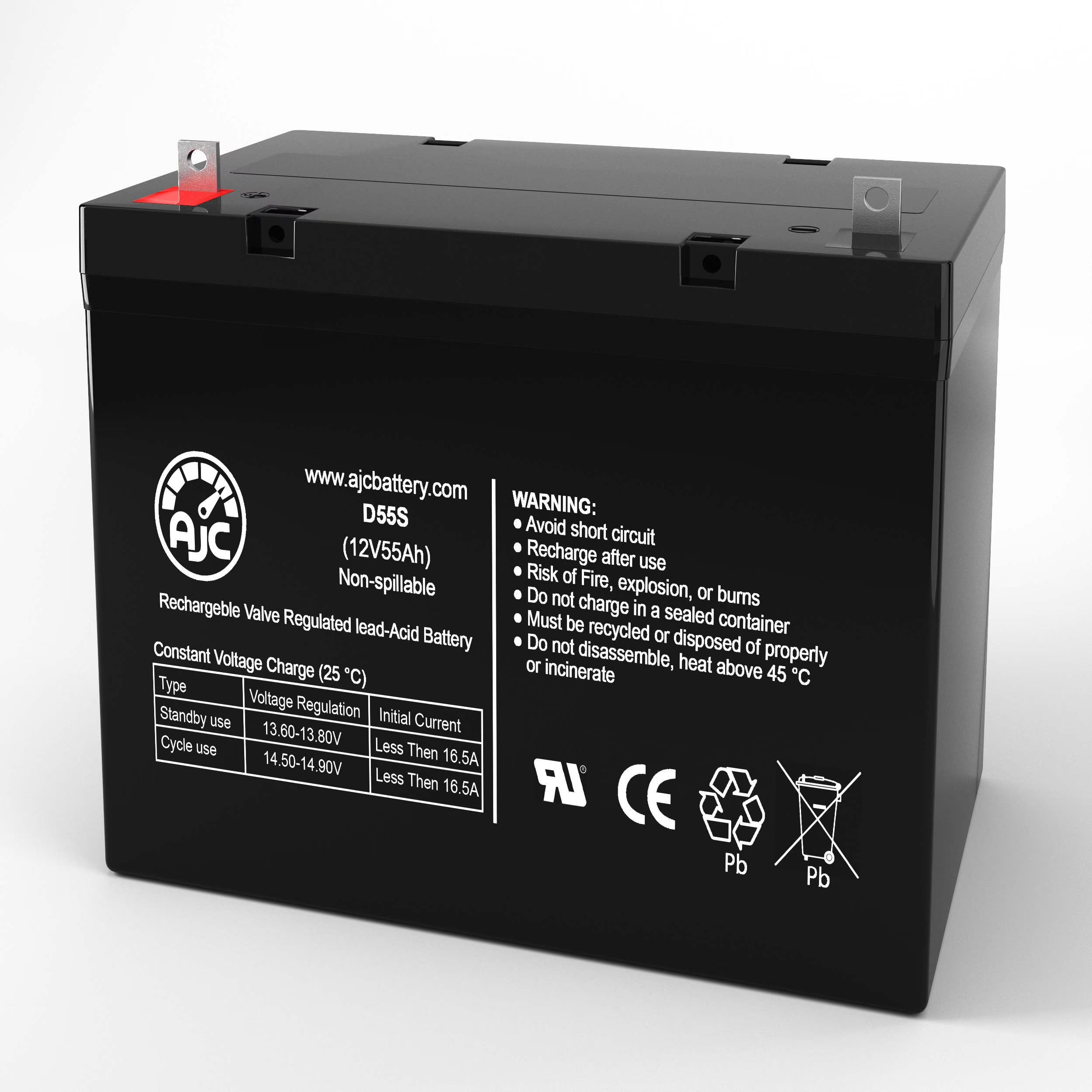 Hoveround Spitfire EX 12V 55Ah Mobility Scooter Battery - This Is an AJC Brand Replacement
