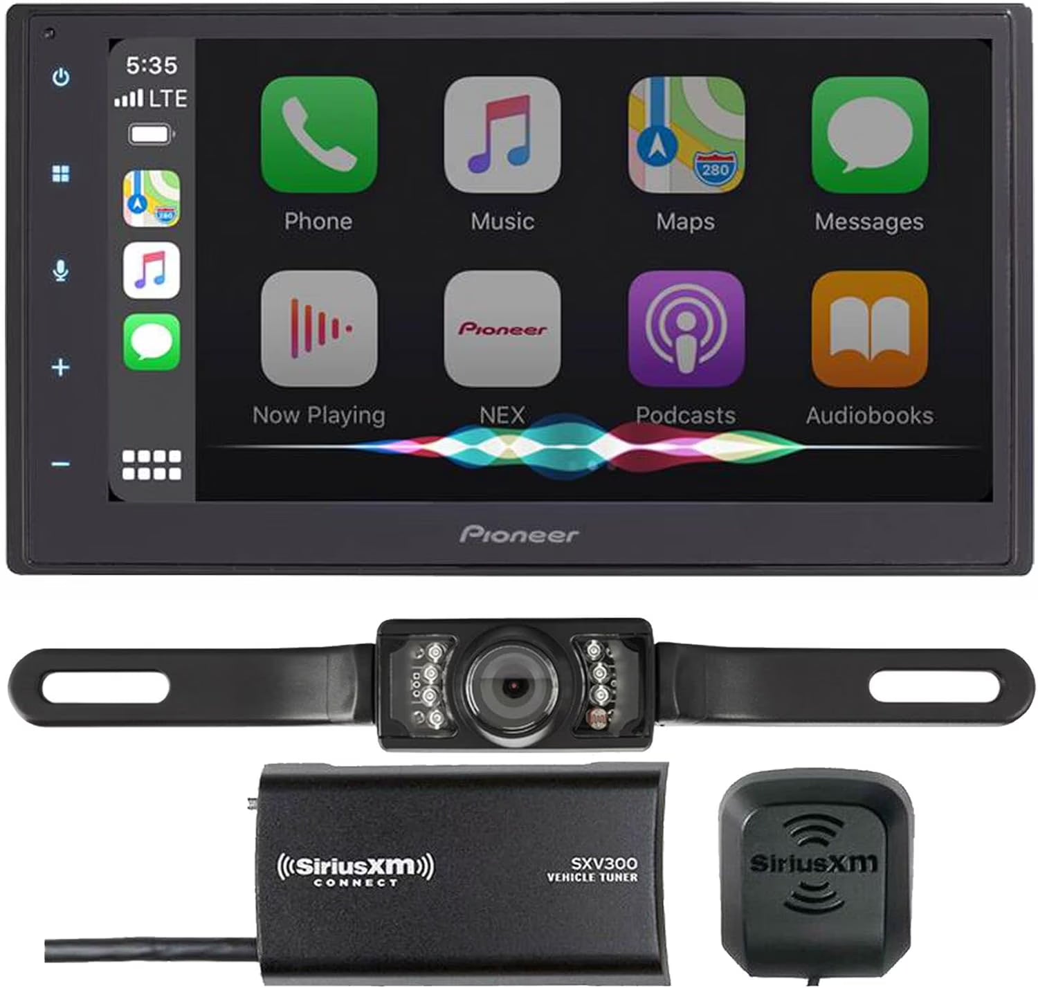 Pioneer DMH-W2700NEX 6.8  Multimedia Receiver Bundled with + (1) SiriusXM SXV300v1 + (1) SV5130IR License Plate Style Backup Camera