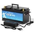 Lithium Battery 12V 100Ah LiFePO4 Batteries with 100A BMS, 8000+ Deep Cycle Rechargeable, for Solar, Marine, Boat, RV, Trolling Motor, with a 7A charger