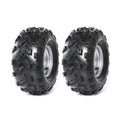 2 Pack 18x9.5-8 18x9.50-8 Tubeless Tire w/ 8  inch Wheel Rim 4 Bolt Pattern for ATV Quad Buggy Go Kart Lawn Mower 4 Wheelers Mini Bike Golf Cart Garden Tractor Utility Cart Turf Tires (2pcs)