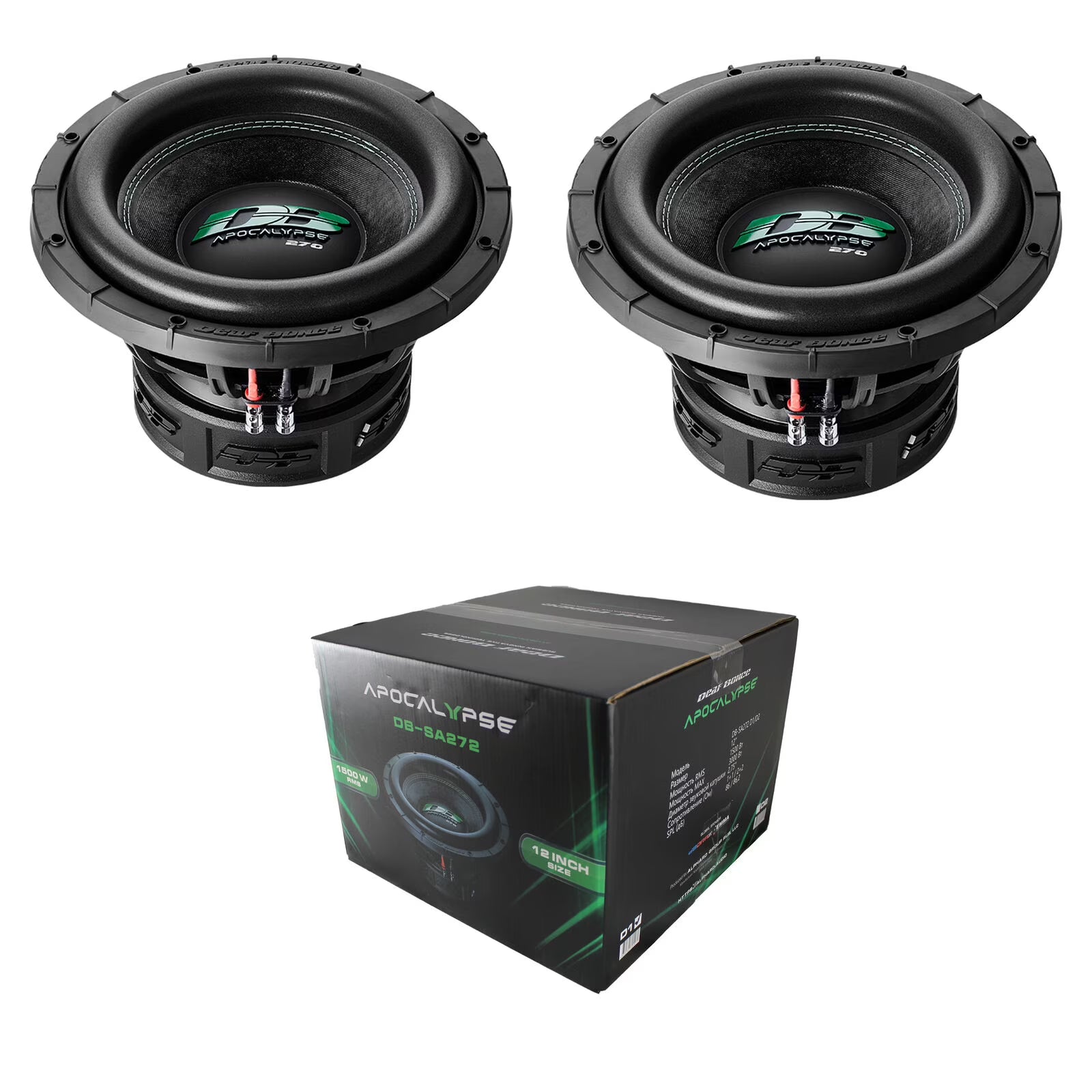 2 x Deaf Bonce Apocalypse DB-SA272 12  1-Ohm 6000W Subwoofer New