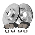 Callahan Brake Parts Brake Kit for Dodge Ram 1500 1994-1999 Front Drilled and Slotted Brake Rotors with Ceramic Brake Pads EBYK044559