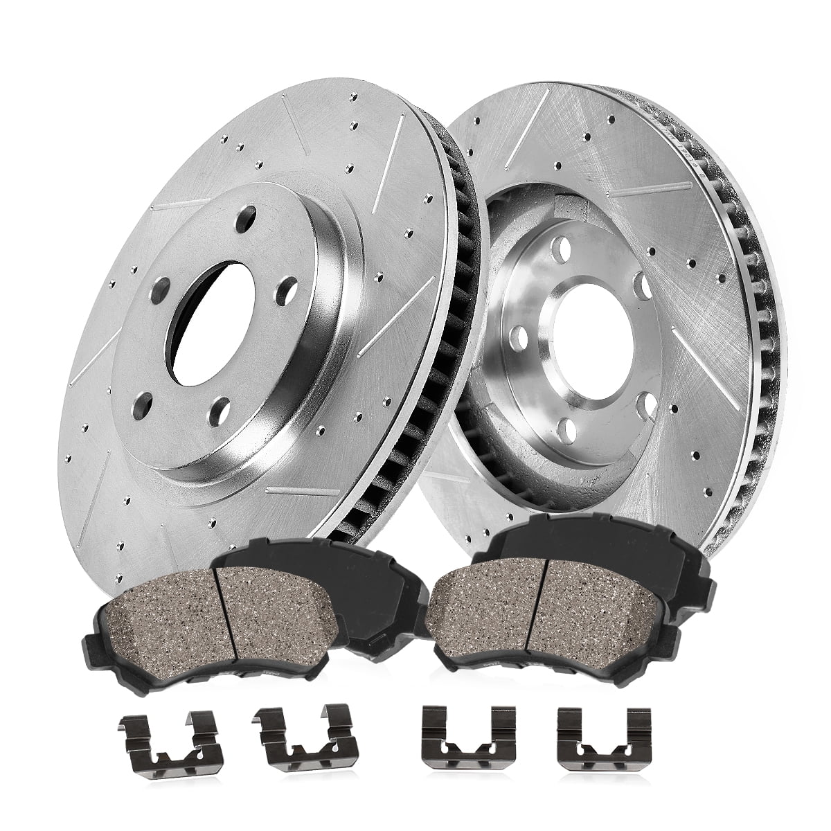 Callahan Brake Parts Brake Kit for Dodge Ram 1500 1994-1999 Front Drilled and Slotted Brake Rotors with Ceramic Brake Pads EBYK044559