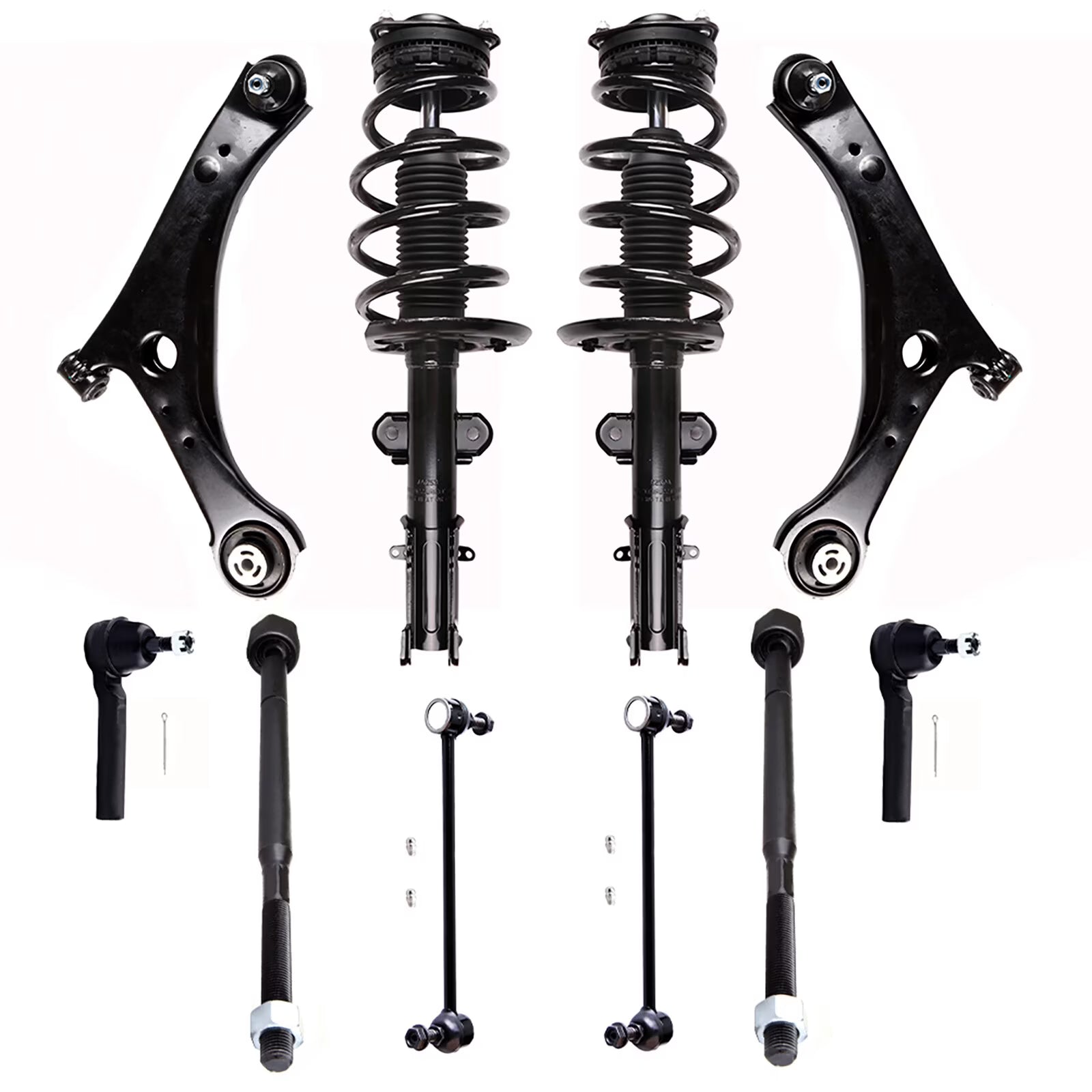 cciyu Struts Suspension Kit for Chrysler Town & Country 2008-2016 Includes Front Complete Struts Assembly Control Arm and Ball Joint Assembly Stabilizer Bar Link Tie Rod End