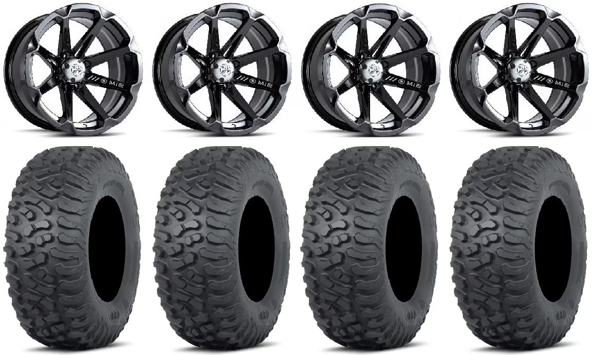 MSA Diesel 14  Wheels Black 32  Terra Hook Tires Can-Am Maverick X3 / Honda Pioneer 1000 / Talon