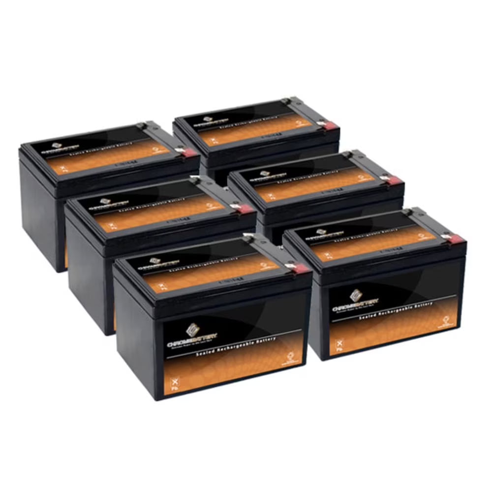 Chrome Battery 12 Volts 12Ah Sealed Lead Acid Battery for Ebike Electric Scooter Battery (6 Pack)