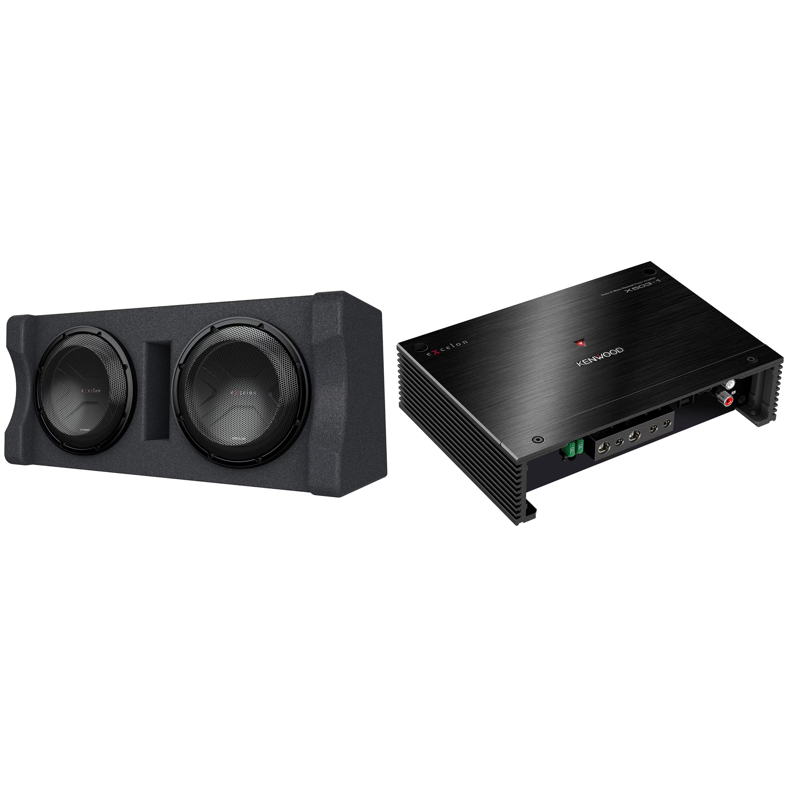 Kenwood P-XW1221D Dual 12  Vented Enclosure with Kenwood X503-1 eXcelon Class D Mono Power Amplifier