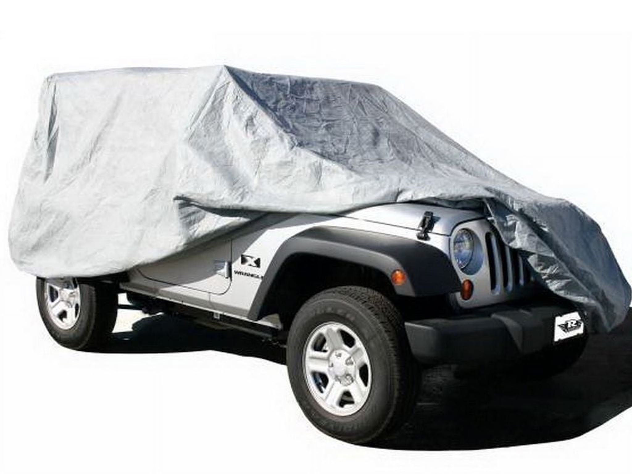 Rampage by RealTruck Custom Vehicle Cover for Jeep Wrangler JK | 4-Layer, Lock, Cable & Storage Bag | 1204 | Compatible with 2007 - 2018 Jeep Wrangler JK Unlimited 4-Door