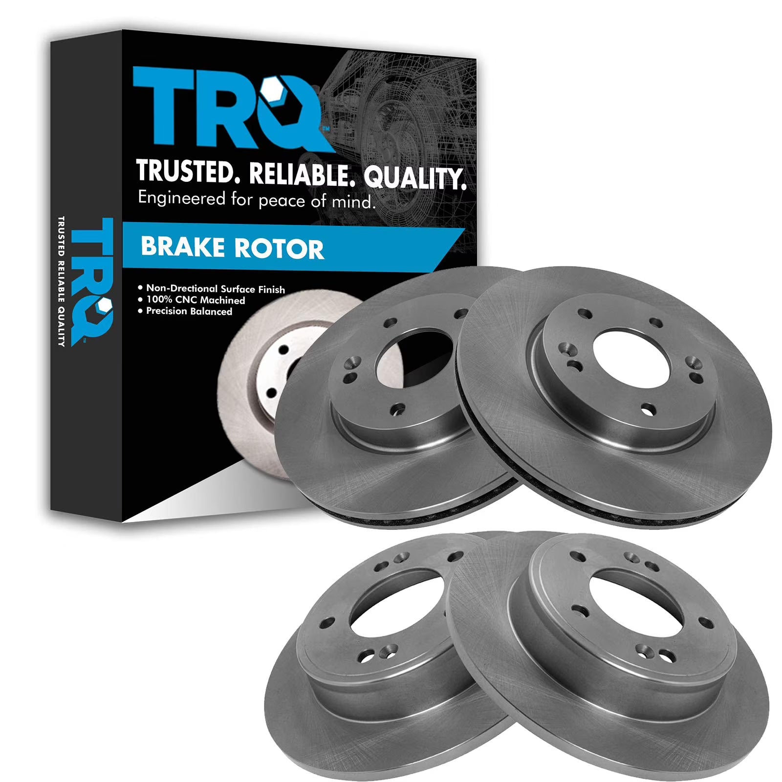 TRQ Front & Rear Disc Brake Rotor Kit for Elantra Veloster Forte Soul