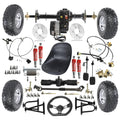 Complete 30  Rear Axle Kit & 6  Wheels & 48V 1000W Motor Differential Kit & Go Cart Seat & Steering Assembly Front Swingarm For Electric Vehicles Go Kart Drift Trike ATV Quad Golf Cart Buggy