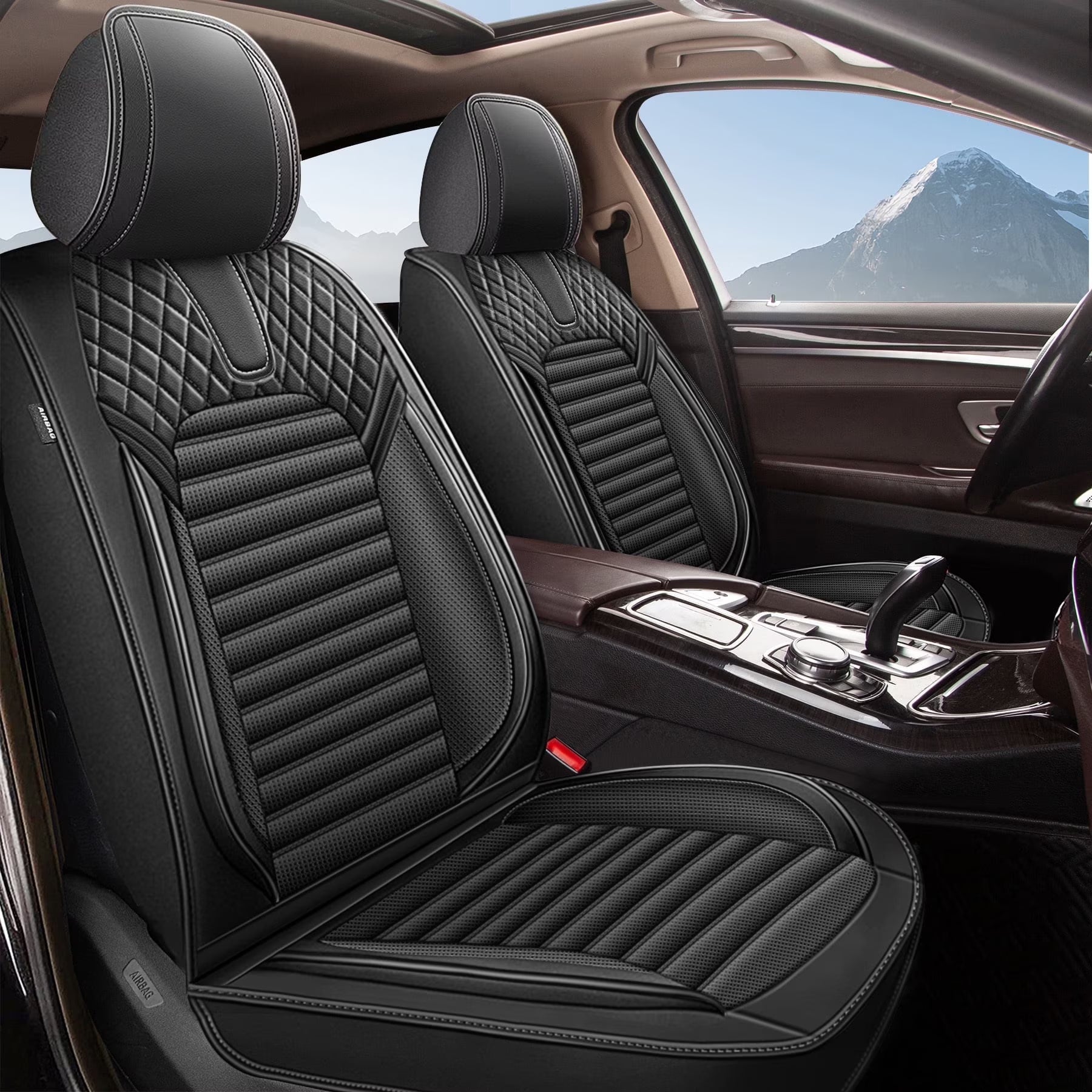 DIKSOAKR Seat Covers Full Set Fit For Kia Sportage 2009-2025 Breathable and Waterproof Car Seat Covers 5 Seats Leather Front and Rear Seat Covers??Black??