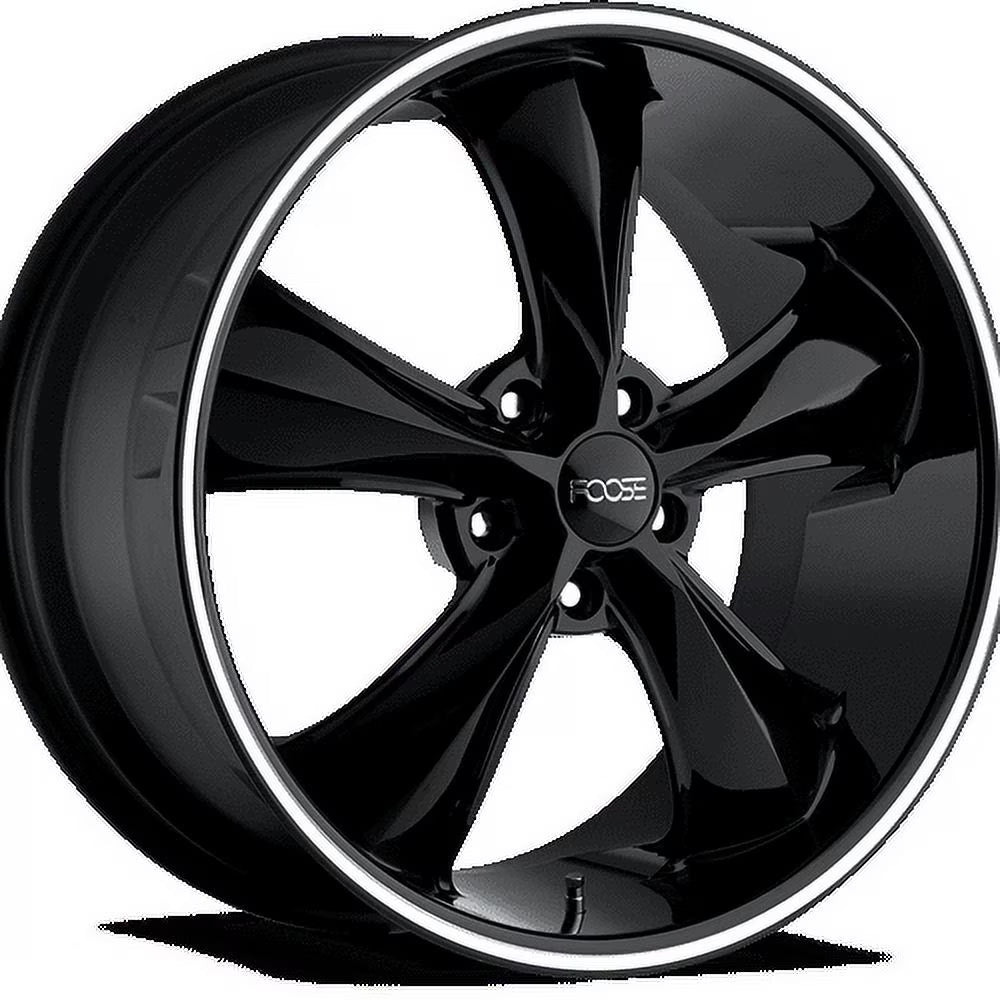 Foose 1PC Aluminum Rim F104 LEGEND 20X10in Gloss Black Milled Finish, F104200065+40