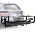 Kojem 500 Lbs Hitch Mount Cargo Carrier 60  x 24  x 14  Folding Cargo Rack Rear Luggage Basket Fits 2  Receiver for Car SUV Camping Traveling