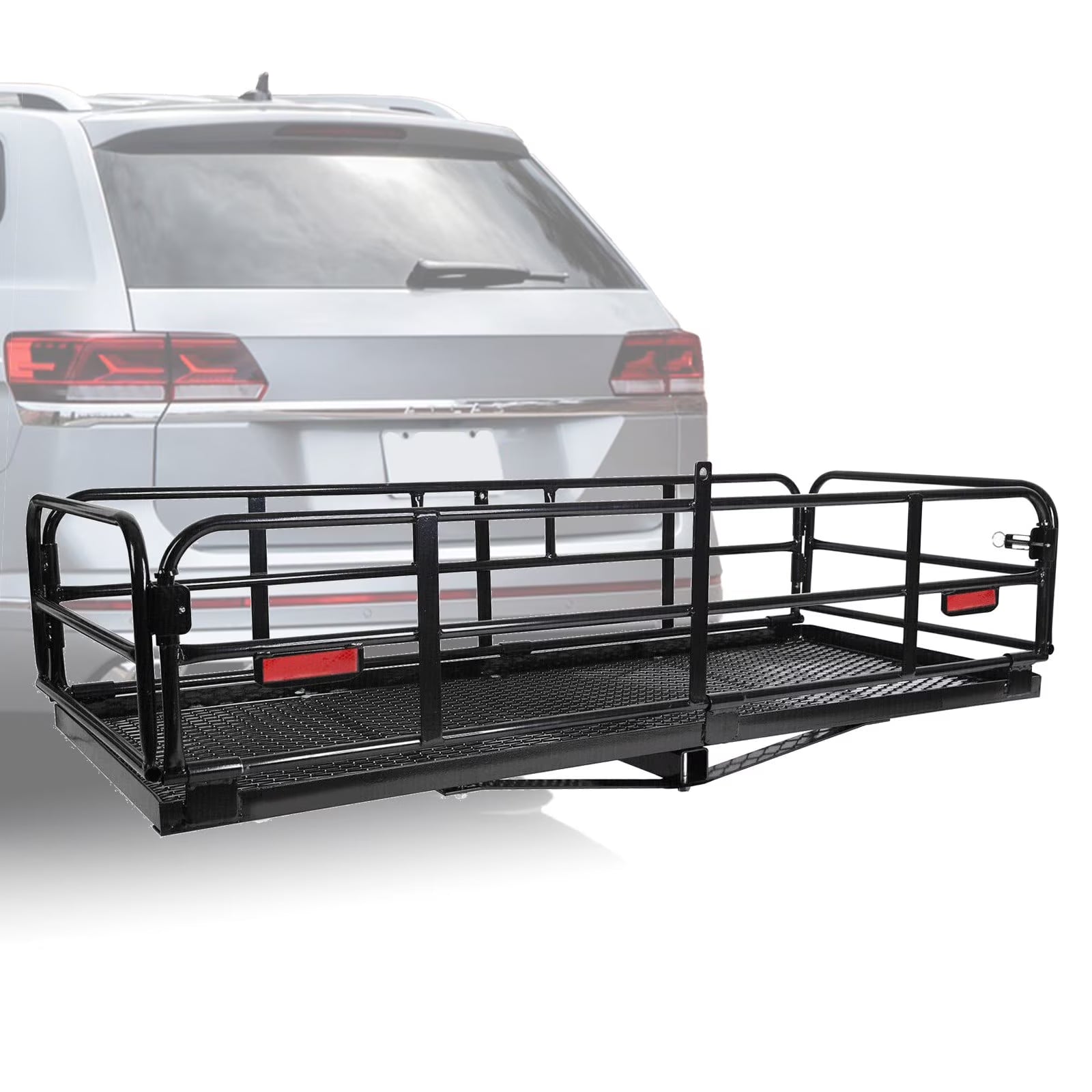 Kojem 500 Lbs Hitch Mount Cargo Carrier 60  x 24  x 14  Folding Cargo Rack Rear Luggage Basket Fits 2  Receiver for Car SUV Camping Traveling