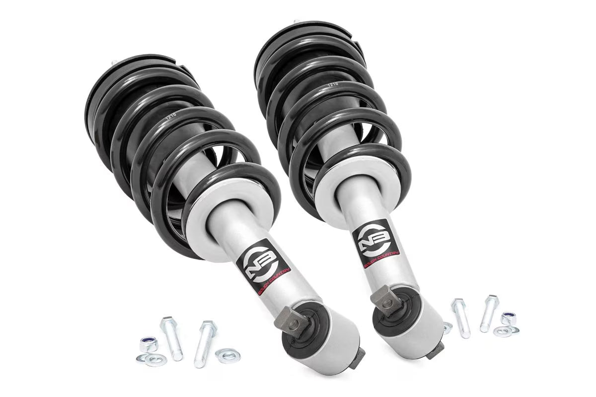 Rough Country 2  N3 Loaded Struts (fits) 2014-2018 Chevy Silverado GMC Sierra 1500 | Leveling Struts | 500063