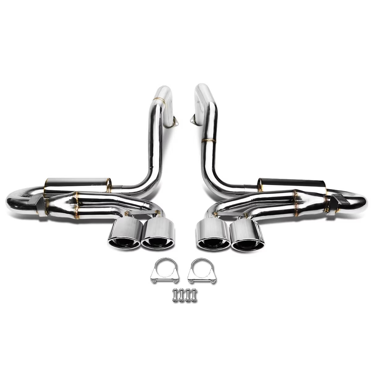 DNA Motoring For 97-04 Chevy Corvette C5 Z06 LS Quad 4.25  Oval Muffler Tip Catback Exhaust System