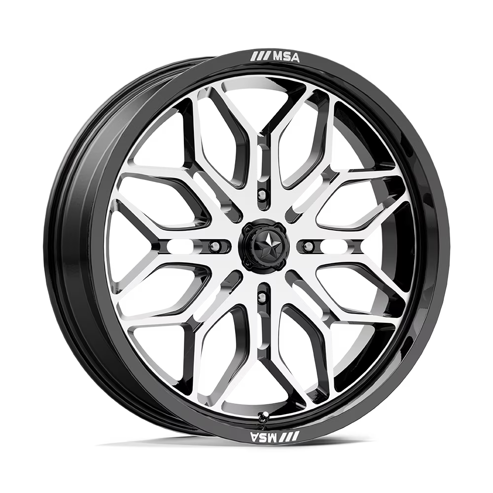 MSA Offroad Wheels Cast Aluminum Rim MA47 22X7 4X137 G-BLK-MACH 10MM, MA047BD22704810
