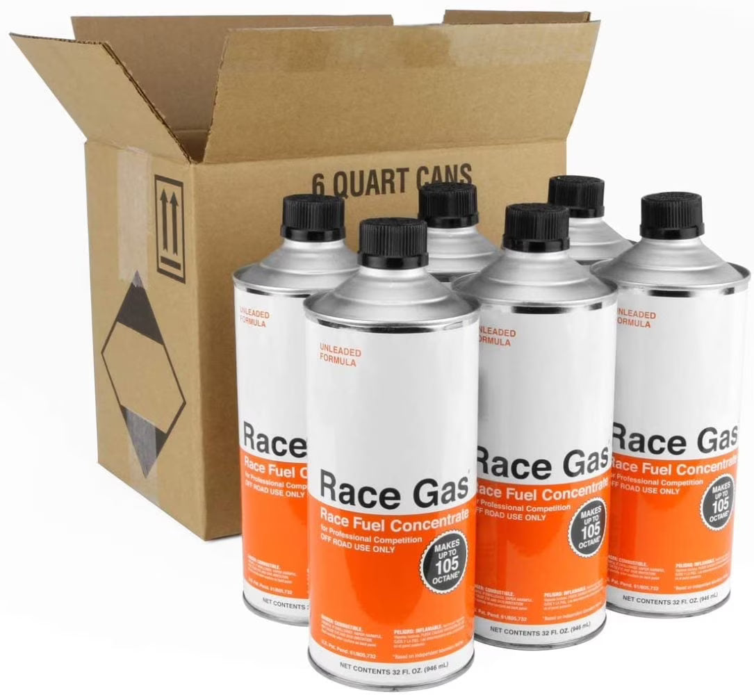 RaceGas 100032 Premium Race Fuel Concentrate Increases Gasoline Up to 105 Octane, Pack of 6