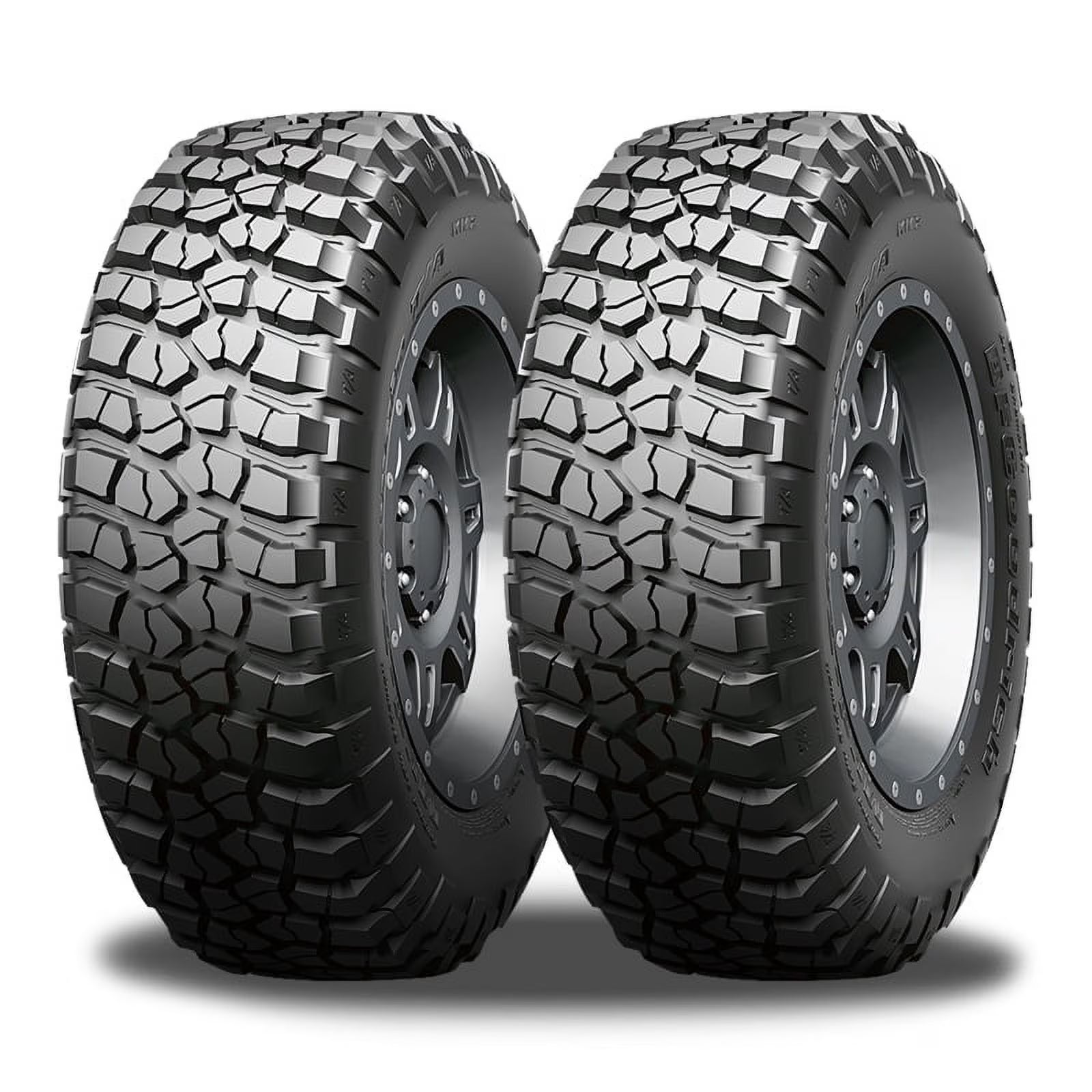 Pair of 2 x BF GOODRICH Mud Terrain T/A KM2 255/75R17 111/108Q C/6 Mud Terrain M/T Tires BF15496 / 255/75/17 / 2557517 Fits: 2021-22 Jeep Wrangler Willys Sport, 2013 Jeep Wrangler Unlimited Rubicon