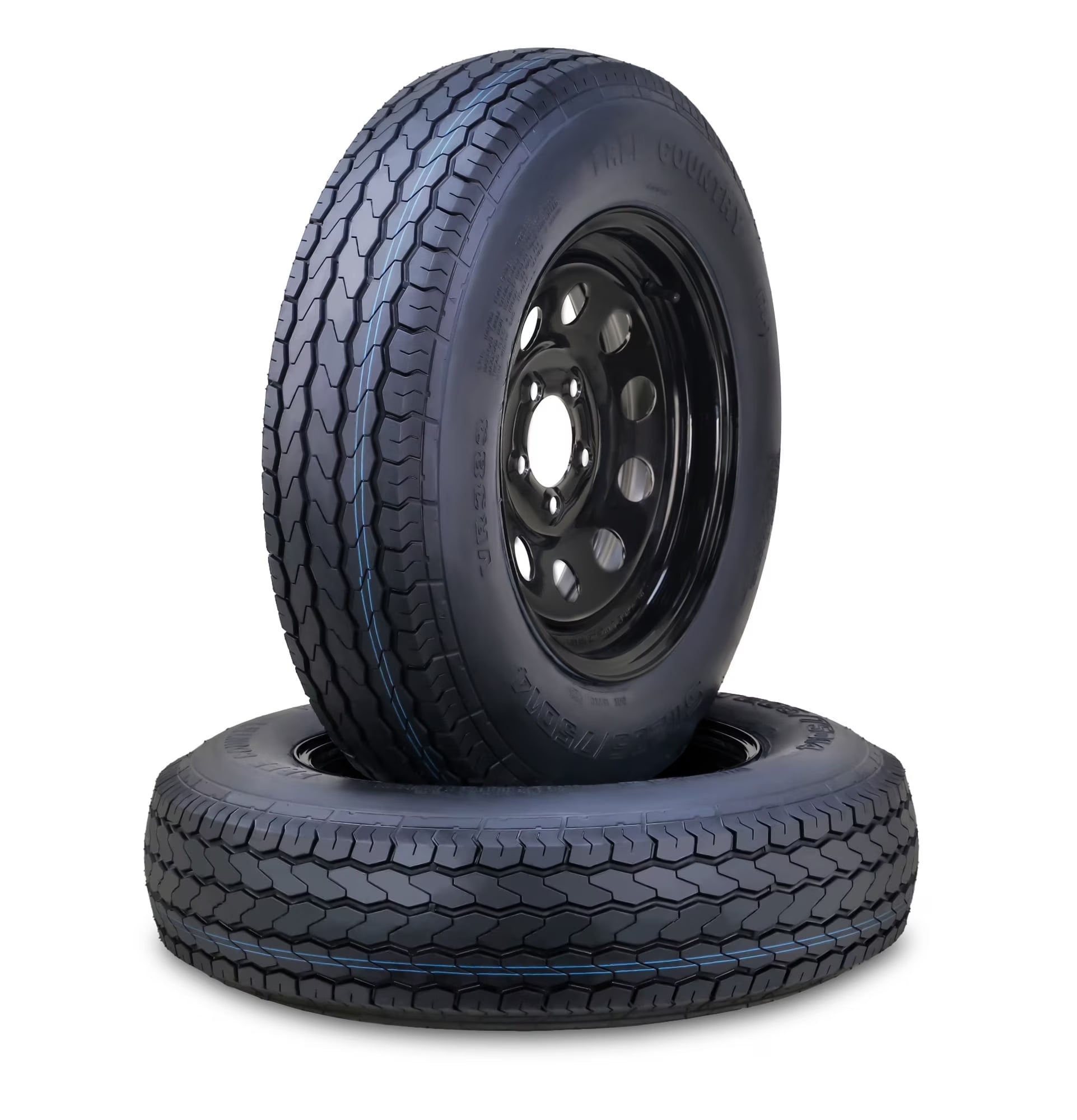 Free Country Trailer Tire Wheel Assembly ST205/75D14 6-Ply C 99L 5 Lug on 4.5  PCD Black Mod Rim ,SET 2