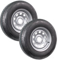 eCustomrim 2-Pk Mounted Radial Trailer Tire Rim ST205/75R14 Load D 5-4.5 Silver Mod Wheel