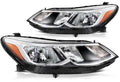 cciyu Headlight Assembly For Chevrolet For Impala 2014-2020 Chrome Housing Amber Reflector Clear Lens Driver & Passenger Side Headlamps