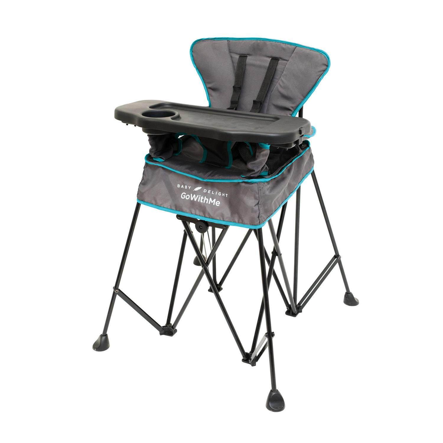 Baby Delight Go with Me Uplift Portable Infant High Chair. Indoor and Outdoor. Teal & Grey (Unisex)