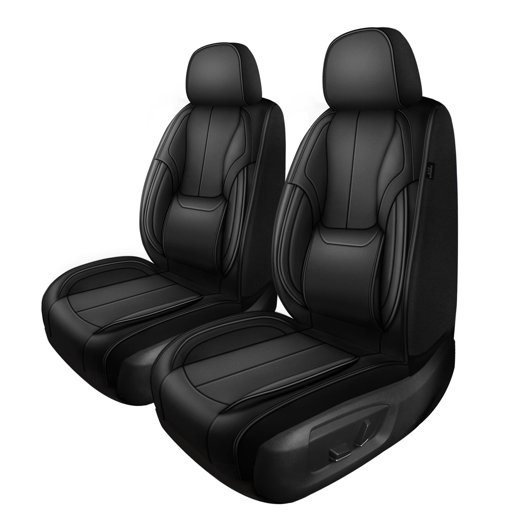 AQBDDBQ Front Car Seat Covers for Volkswagen Jetta 2007-2025:Waterproof Leather Luxury Seat Covers Car Seat Protector Black,Front Set(2 Seats)