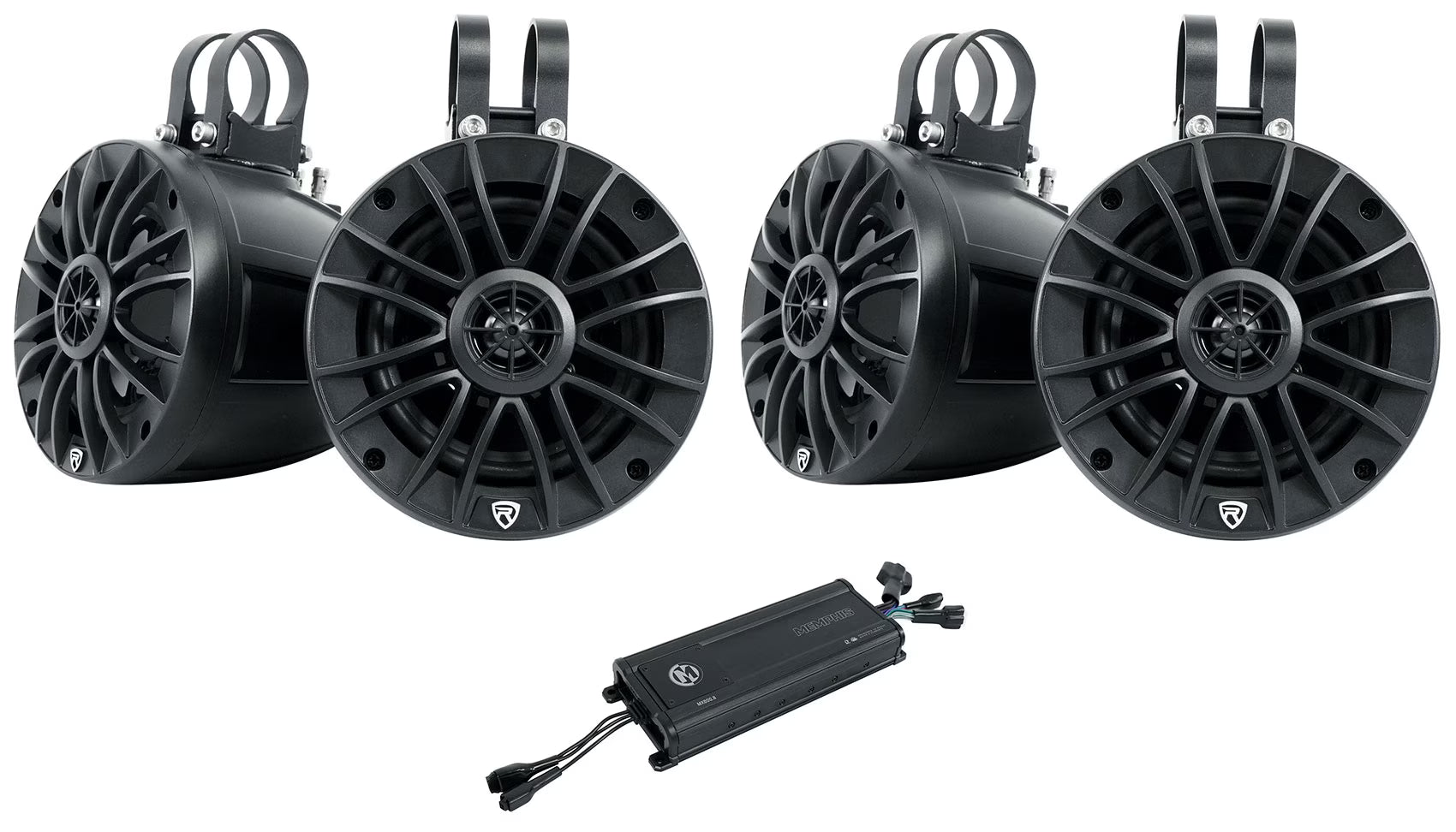 Memphis Audio MX600.6 600w 6 Channel UTV ATV Amplifier+(4) 5.25  Tower Speakers